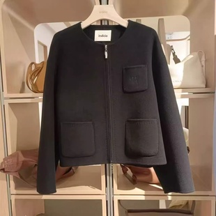 现货速发~indicia标记F2D4DY665C羊毛小香风短外套短款大衣25冬