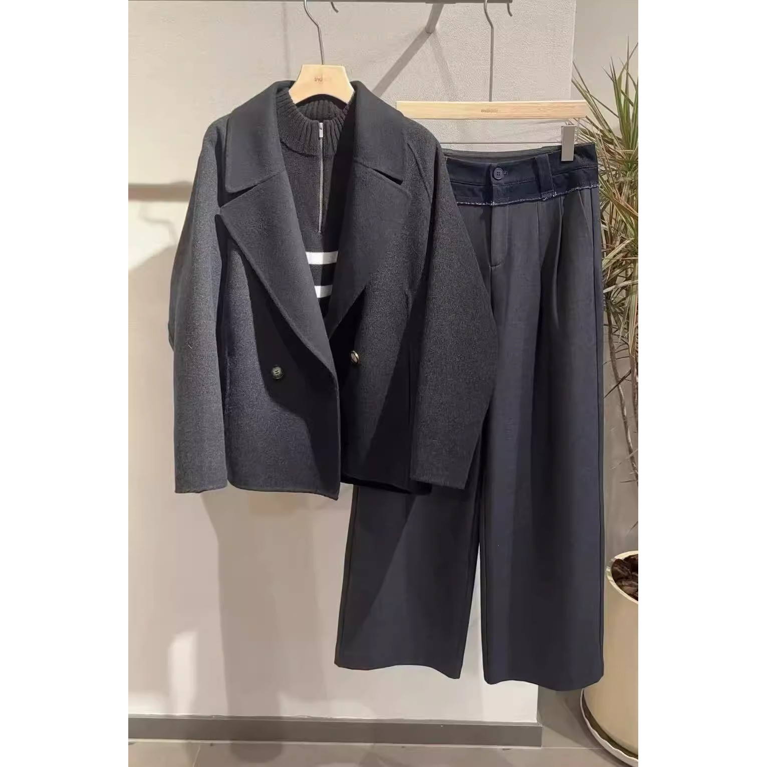 现货速发标记indicia专柜正品25冬毛呢大衣外套 F2D4DY729N-2389