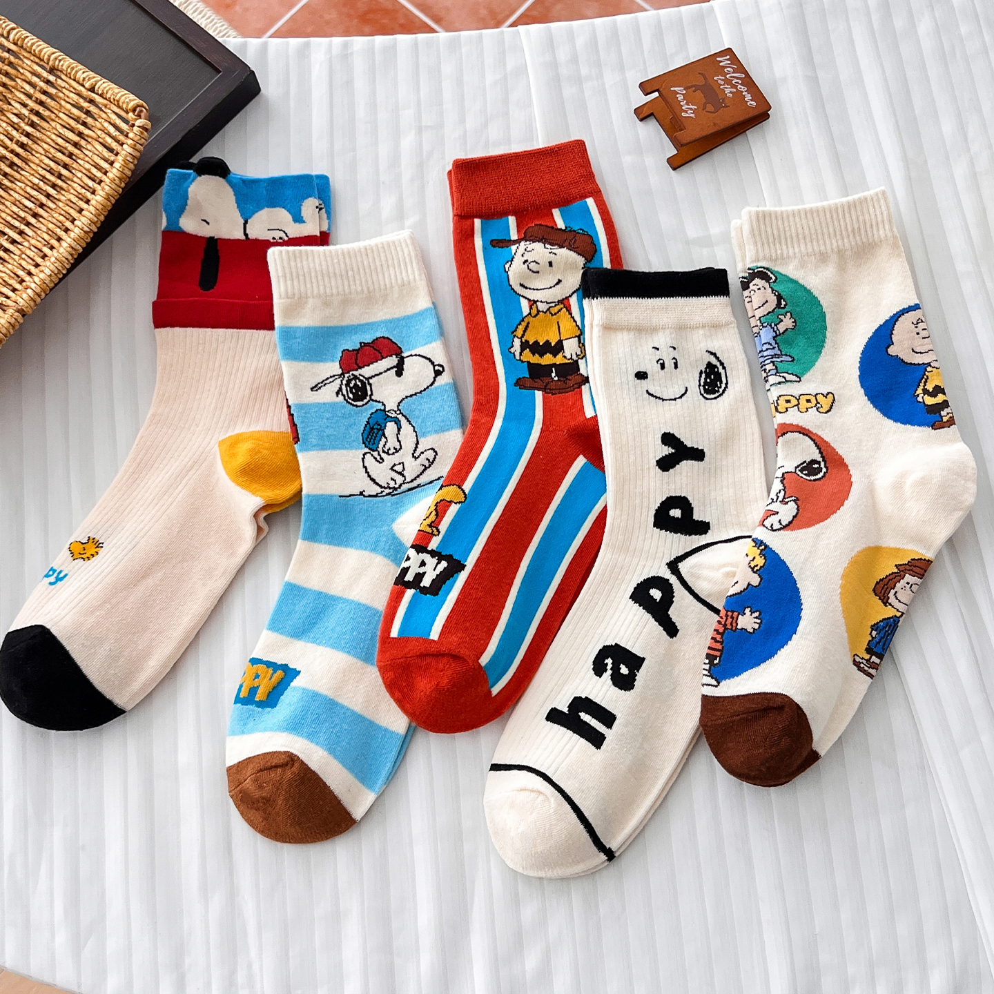 美系动漫风史努比个性卡通袜子