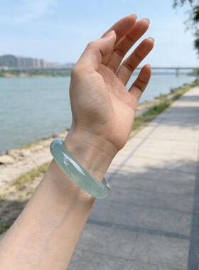“琼渊浮玉”粉水晶手镯子女款高冰种翡翠玉手镯平替送女友处理