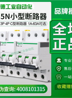 施耐德小型断路器2p家用跳闸开关1P iC65N空气开关3P4P63a空开A9