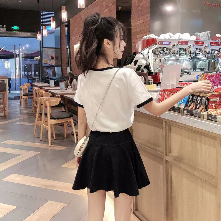 日系小个子穿搭显高显瘦可盐可甜美上衣短裙洋气减龄两件套装女夏