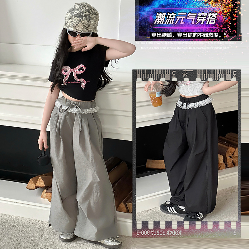 女童夏装套装2025新款儿童洋气时髦短袖夏季运动休闲两件套