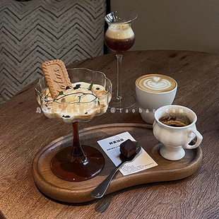 花瓣高腳杯小眾高顏值起泡香檳杯紅酒杯玻璃雪糕杯甜品杯子 法式