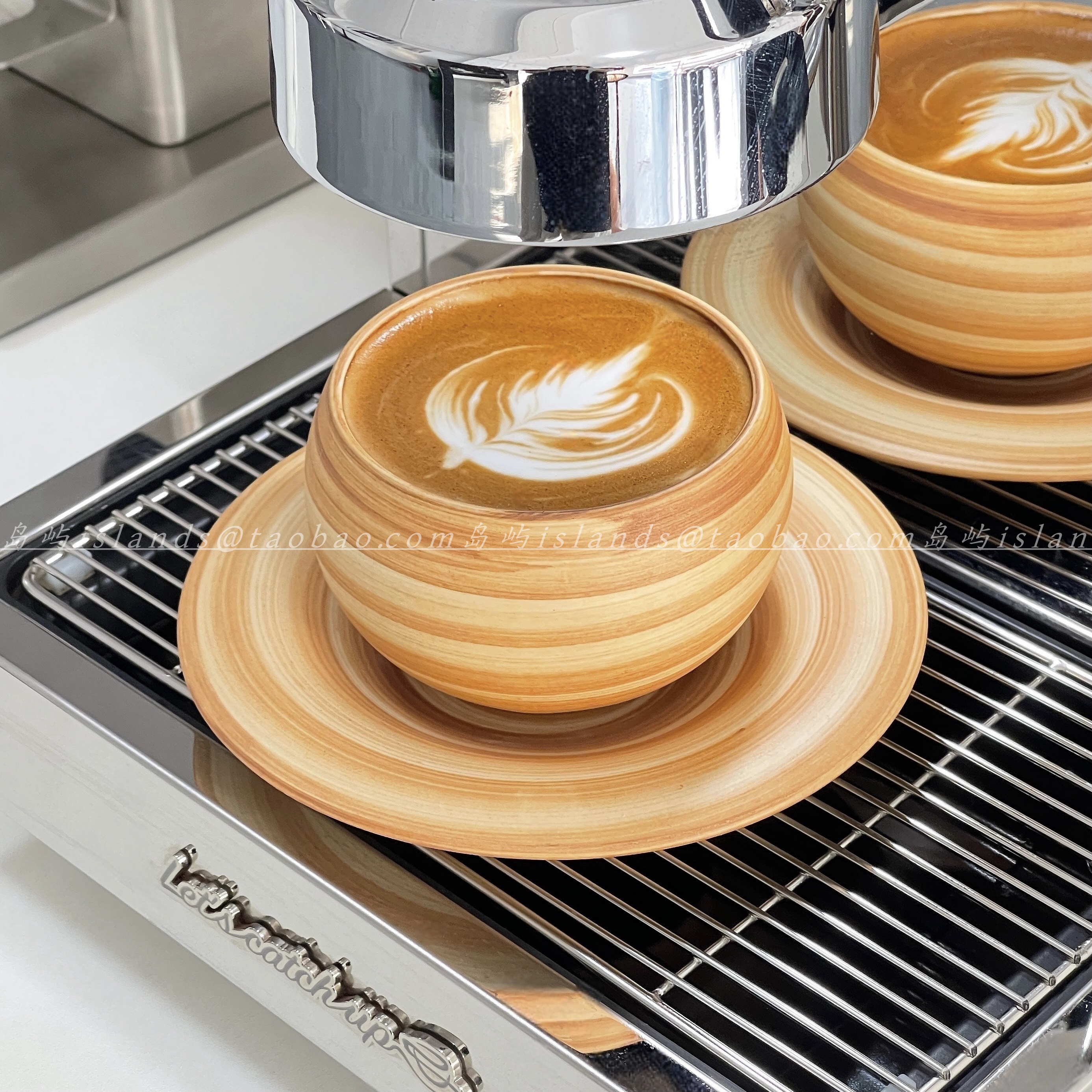 土星陶瓷手握拉花杯碟