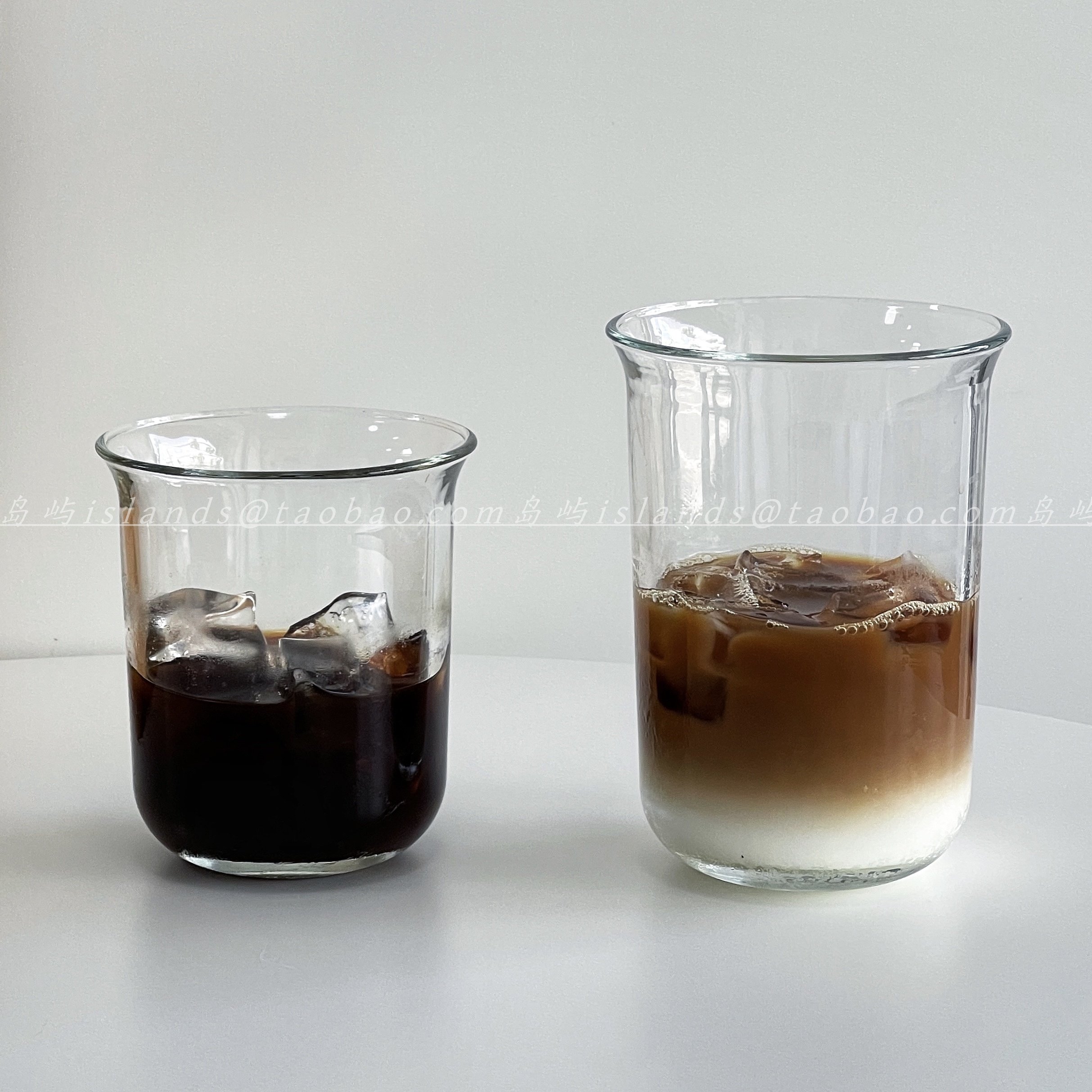 复古ins小众设计透明反口玻璃杯咖啡拿铁杯家用水杯饮品杯牛奶杯,餐饮具,玻璃杯,淘宝优惠券,粉丝福利购,淘宝优惠卷