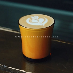 简约复古风dirty意式拿铁拉花杯网红ins澳白杯咖啡杯琥珀色玻璃杯