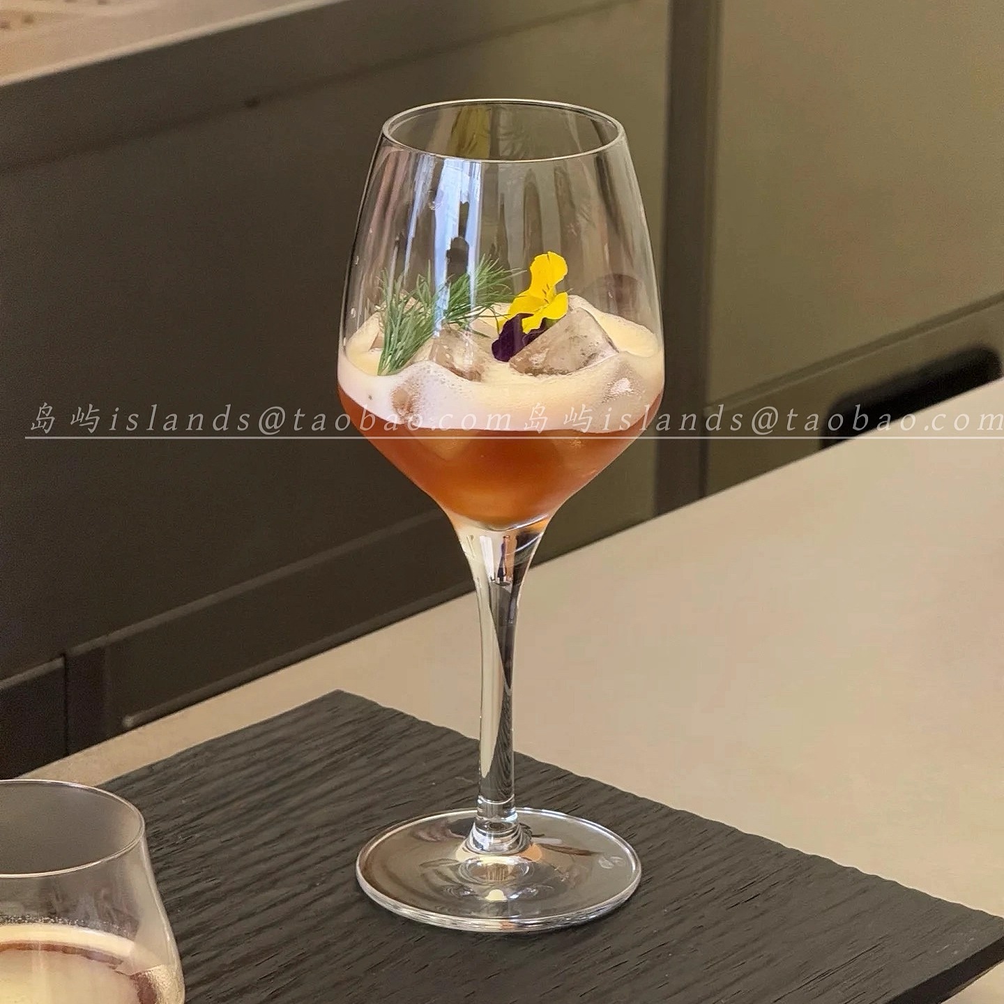 ins高脚玻璃杯冰美式咖啡杯