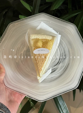 高级感ins白色云雾八角盘创意轻奢风玻璃甜品蛋糕盘子沙拉水果盘