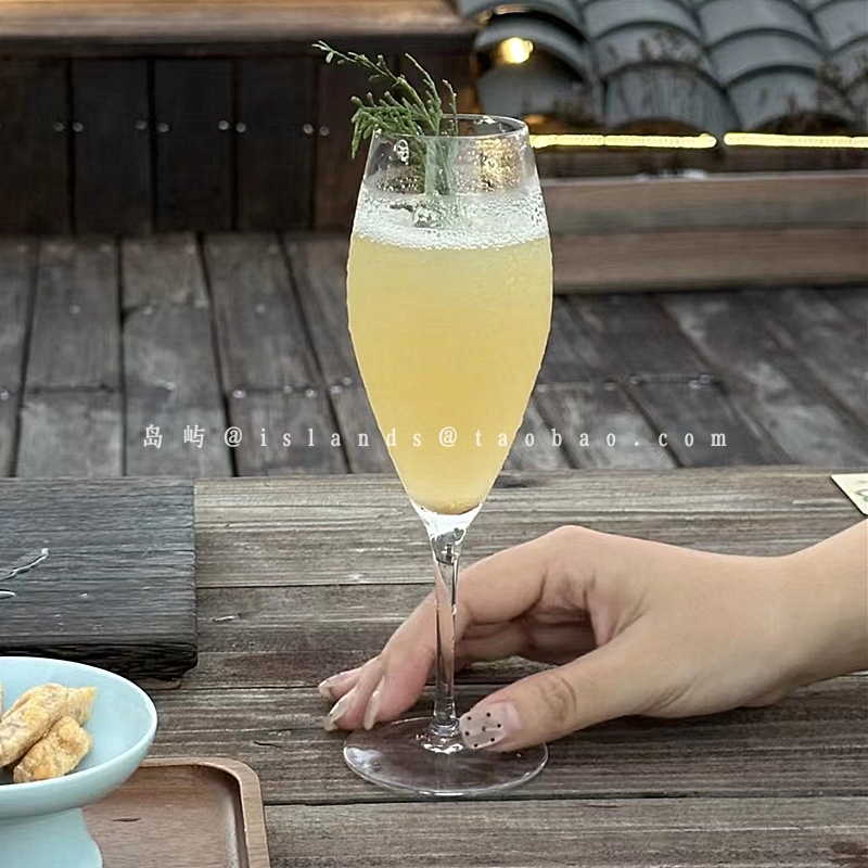 ins网红玻璃矮脚香槟杯