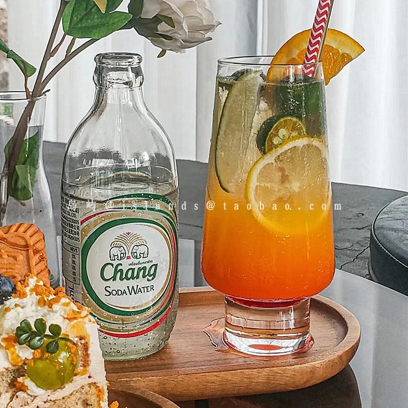 小众ins玻璃矮脚果汁杯