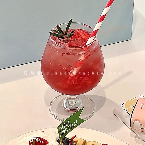 ins简约矮脚玻璃红酒杯