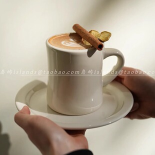 简约ins陶瓷纯色收腰马克杯高颜值水杯拿铁美式咖啡杯子定制LOGO