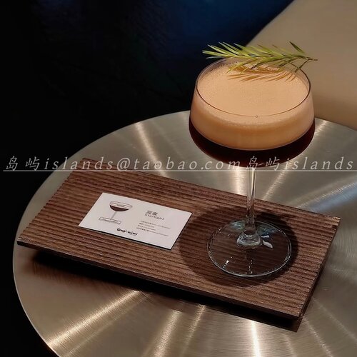 条纹实木装饰托盘茶杯托壶垫