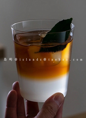 日式超薄款威士忌杯鸡尾酒杯古典创意冰美式拿铁咖啡杯直身玻璃杯