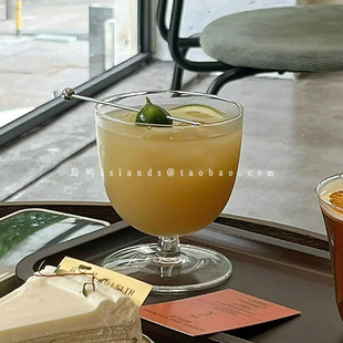 复古ins风矮脚创意鸡尾酒杯酒吧莫吉托古典玻璃杯子轻薄威士忌杯