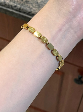 电气白兰金色字母蛇骨手链可水洗
