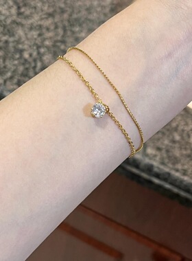 电气白兰一颗透亮钻双层手链