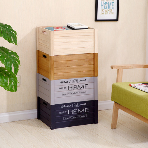 长方形实木多规格玩具大众收纳箱