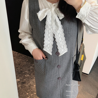 法式小香风蝴蝶结系带设计感衬衫