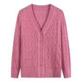 镂空空调衫 中老年针织薄款 妈妈外搭开衫 外套女春秋装 毛衣宽松大码