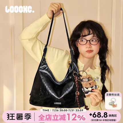 路小船「小狗hobo包」百搭托特包大容量通勤慵懒轻便单肩斜挎包