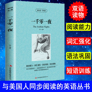 正版 包邮 中学生 原版 外语名著书籍 中文版 一千零一夜 英汉互译 双语读物 读名著学英语 英语版 中英文对照 初中高中学生