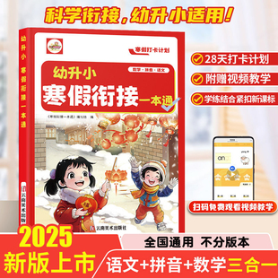 幼小衔接寒假作业衔接一本通幼升小数学语文拼音三合一寒假打卡计划陪孩子走过关键期全脑思维游戏识字大王识字拼音数学练习书籍