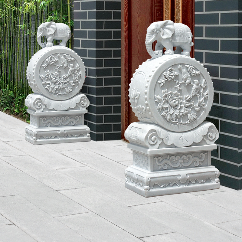 石雕门墩天然汉白玉家用庭院