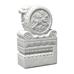 石雕门墩一对汉白玉抱鼓石家用庭院户外石鼓摆件天然大理石石墩