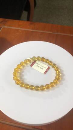 【莓莓珠宝】天然缅甸琥珀7mm金珀手串