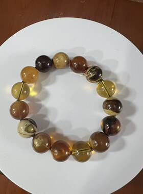 【莓莓珠宝】天然缅甸琥珀多宝13mm手串