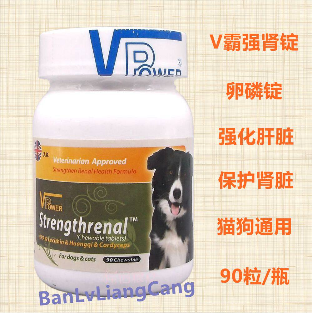 英国威霸/V霸强肾卵磷锭90片宠物犬猫狗狗急慢性肾衰肾炎肾脏疾病