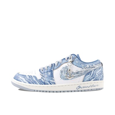 【定制球鞋】Jordan Air Jordan 1 江浸月 波塞冬之怒复古篮球鞋