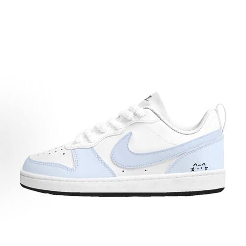 【定制球鞋】Nike Court Borough海盐喵喵 少女低帮 板鞋百搭可爱