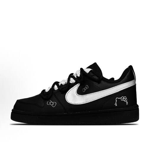 【定制球鞋】Nike Court  Borough丝绸黑猫 低帮板鞋DV5456