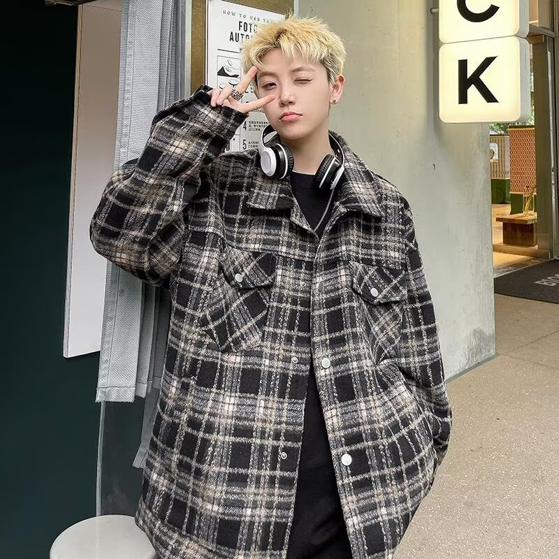 美式高街复古潮流男港风痞帅磨毛复古情侣款衬衫潮夹克W88P65,男装夹克,星座208-1