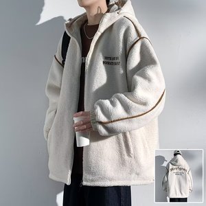 摇粒绒外套棉衣男生2025新款春秋冬季潮牌加绒加厚羊羔绒冬装棉服，男装棉衣，星座208-1