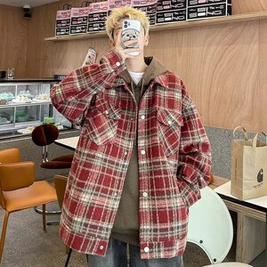 美式高街复古潮流男港风痞帅磨毛复古情侣款衬衫潮夹克W88P65图片
