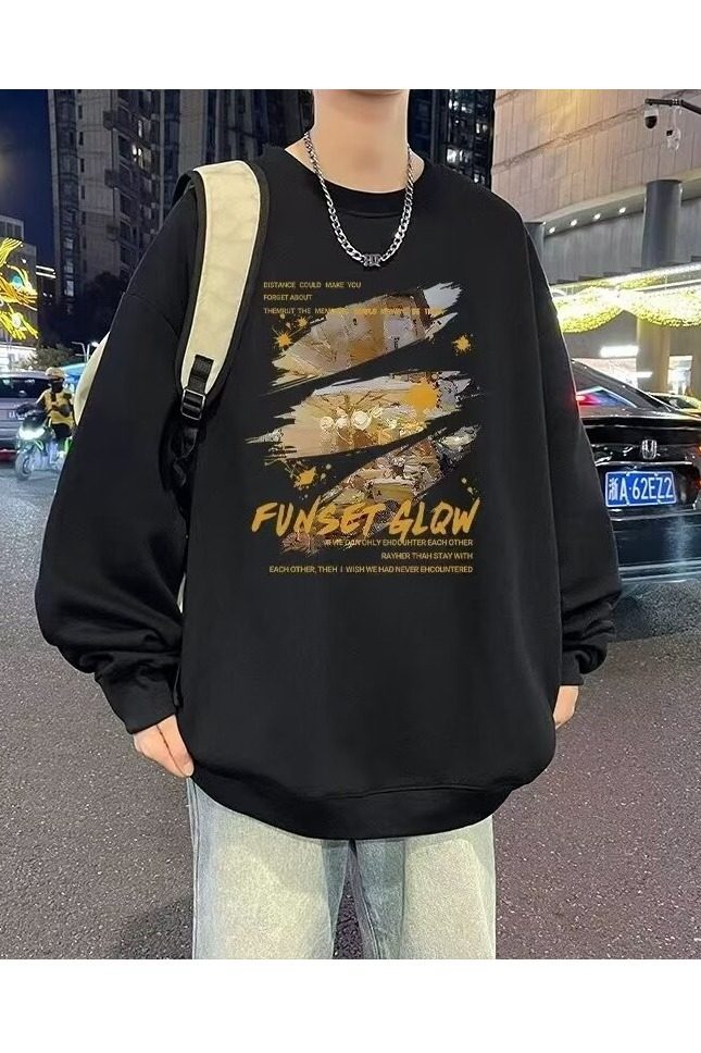 青少年宽松型套头春秋休闲秋季潮牌圆领卫衣男生套装痞帅YR135P40,男装休闲套装,星座208-1