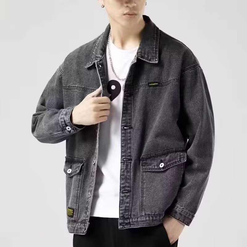 男士春秋季新款时尚潮流男生潮牌休闲夹克牛仔上衣工装外套G21P55,男装夹克,星座208-1