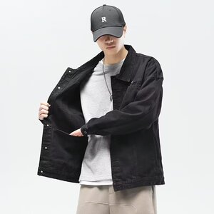 美式牛仔夹克春秋男百搭宽松外套情侣大码上衣ins潮日系Y8033P65图片
