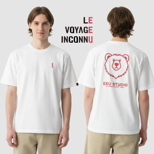 男女同款 EEU未知旅程 上衣t恤新款 短袖 245G刺绣oversize阔型 夏季