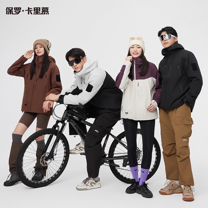 【山野集合系列】冲锋衣三合一可拆卸户外男登山防风外套女定制4