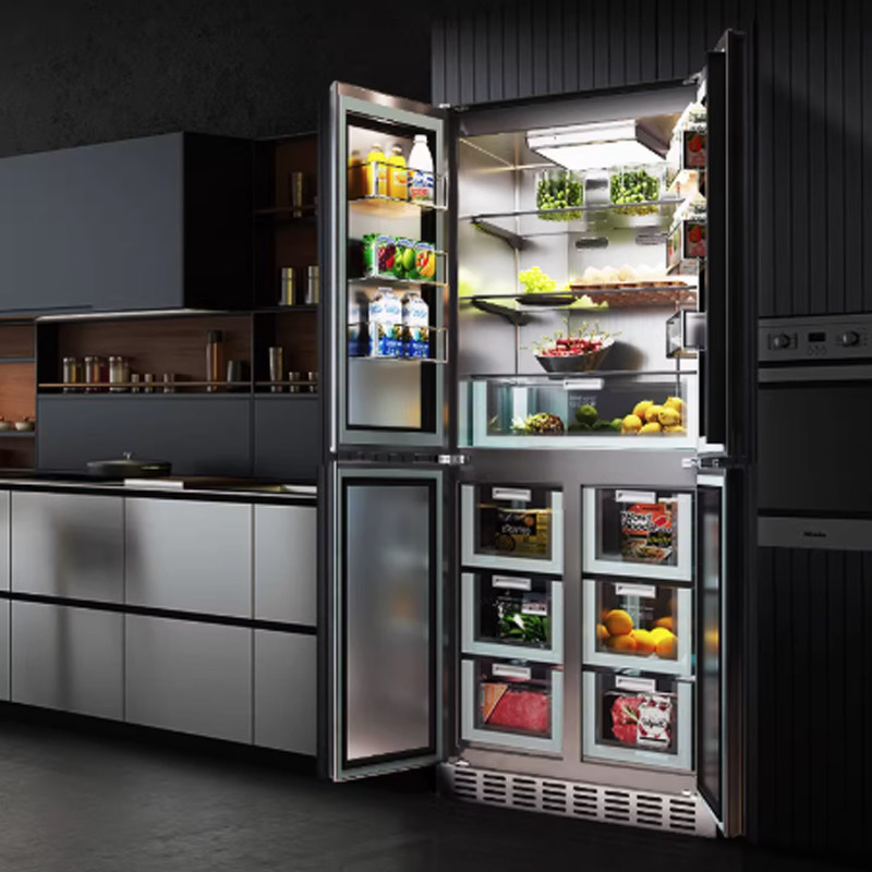 超薄全嵌入式四门冰箱家用大容量隐藏橱房柜底部散热内嵌KK355F