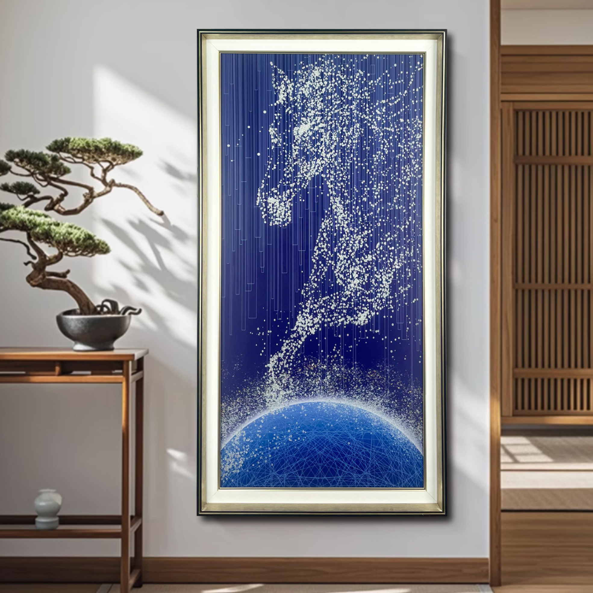 一尺缘[天马行空]玄关画客厅走廊沙发办公室现代玻璃画芯装饰画图片
