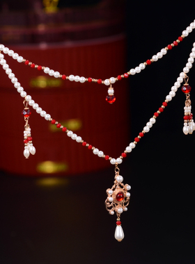 原创璎珞珍珠多层项链女