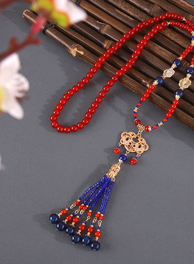 新中式古风汉服璎珞项链项圈复古平安锁吊坠配饰国风旗袍饰品男女