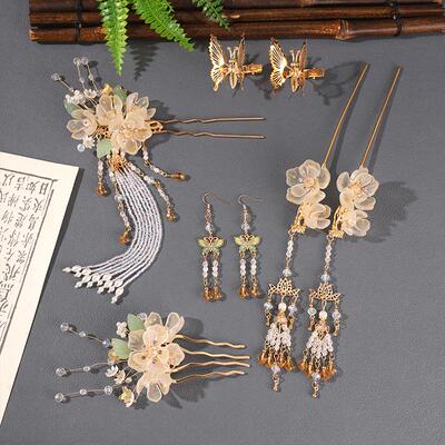 汉服头饰女古风发簪步摇流苏