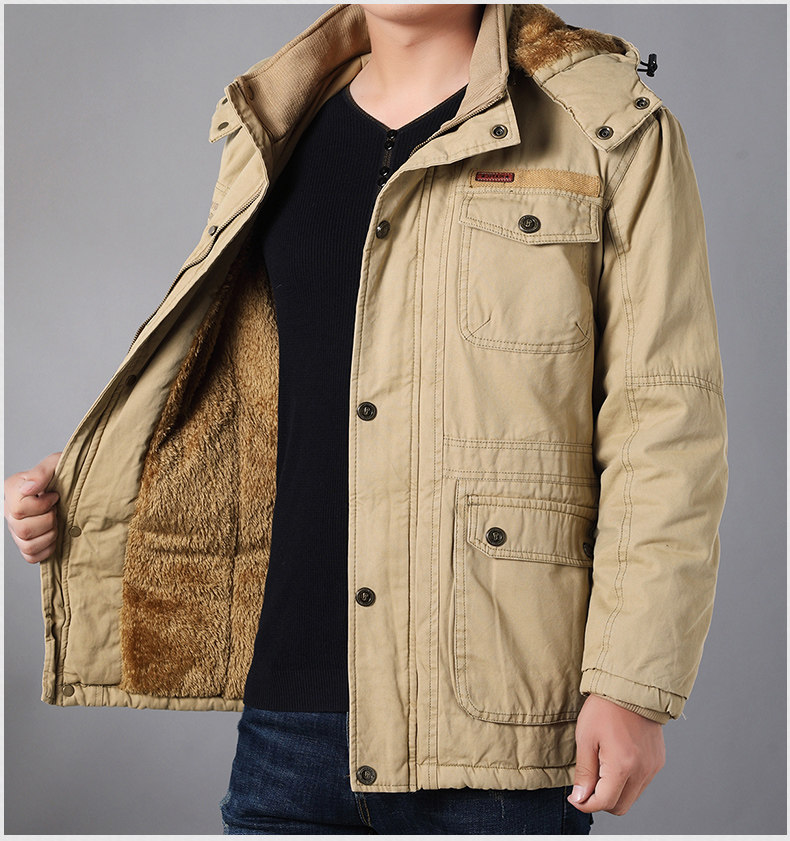 冬装棉衣男装加绒保暖棉衣男士纯棉棉袄大码宽松中长款棉服男外套